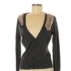 Simple Vera Vera Wang Cardigan with Shoulder Detai